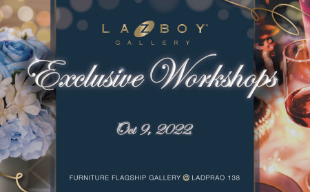 ภาพบรรยากาศงาน La-Z-Boy Exclusive Workshops 2022 : Handmade Flower Arrangement & Wine and Cheese Pairing